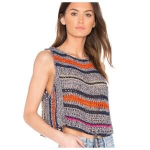 Free People Step Outside Crochet Sweater Top